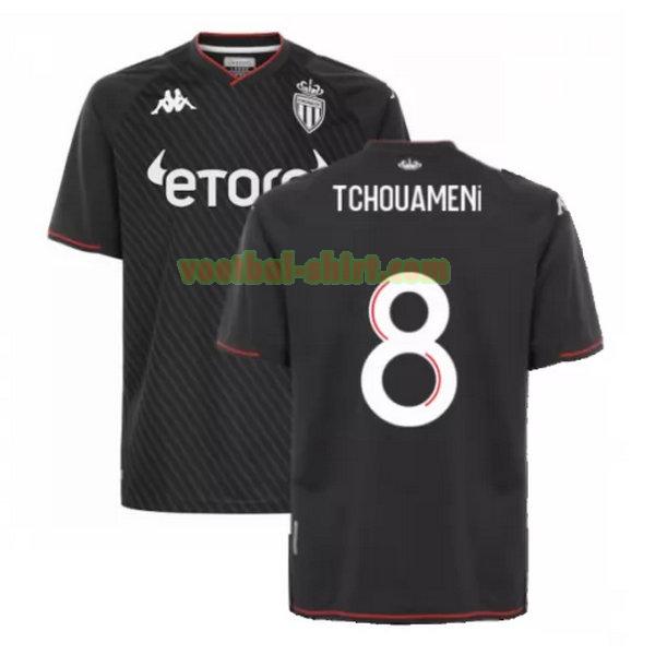 tchouameni 8 as monaco uit shirt 2021 2022 zwart mannen