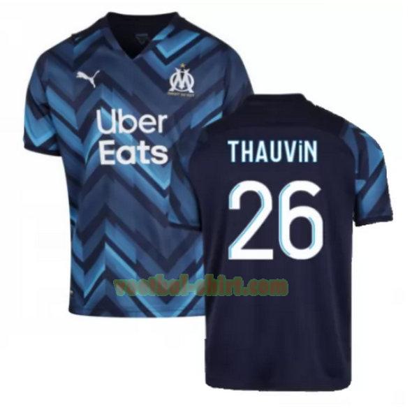 thauvin 26 olympique marseille uit shirt 2021 2022 blauw mannen