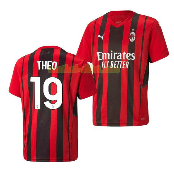 theo hernandez 19 ac milan thuis shirt 2021 2022 rood mannen