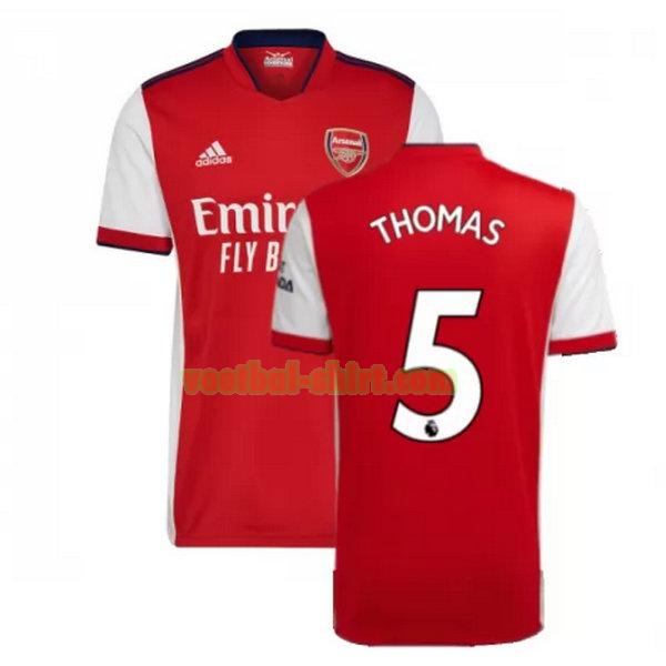 thomas 5 arsenal thuis shirt 2021 2022 rood mannen