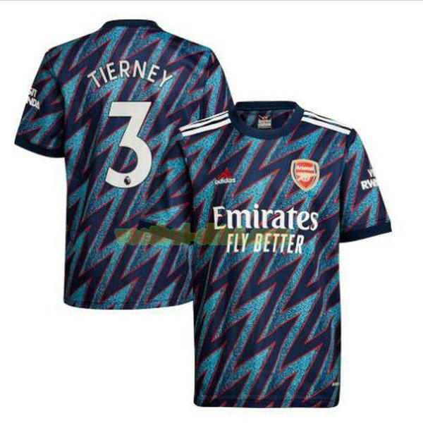 tierney 3 arsenal 3e shirt 2021 2022 blauw mannen