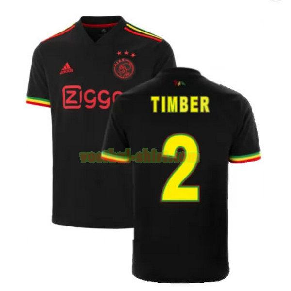 timber 2 ajax 3e shirt 2021 2022 zwart mannen