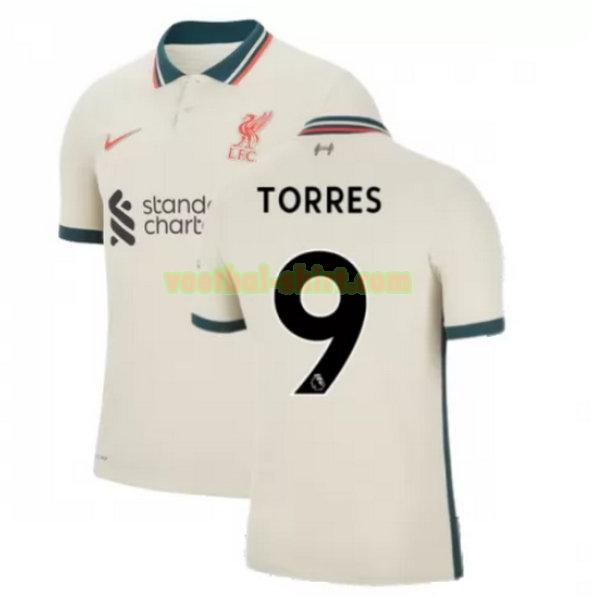 torres 9 liverpool uit shirt 2021 2022 geel mannen