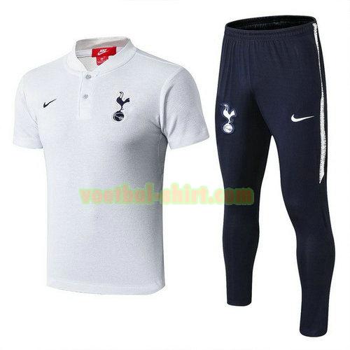 tottenham hotspur set poloshirt 2018-2019 wit blauw mannen