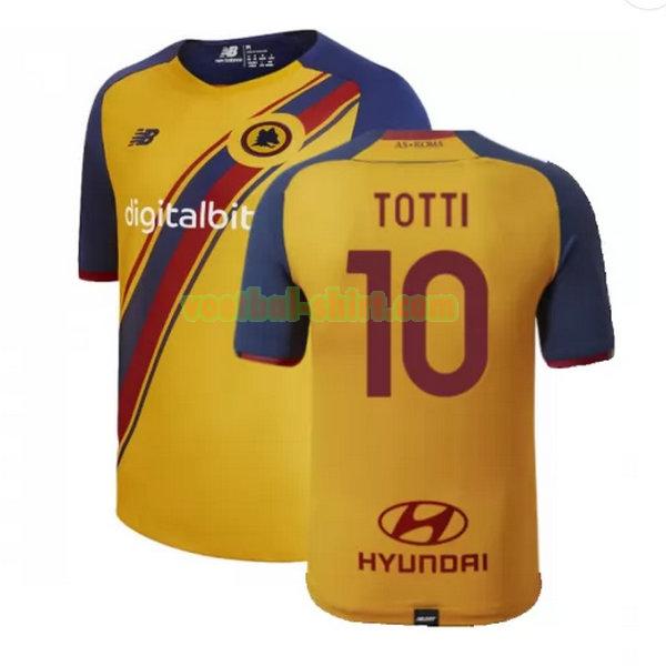 totti 10 as roma fourth shirt 2021 2022 geel mannen