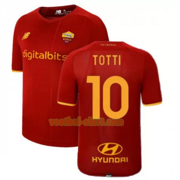 totti 10 as roma thuis shirt 2021 2022 rood mannen
