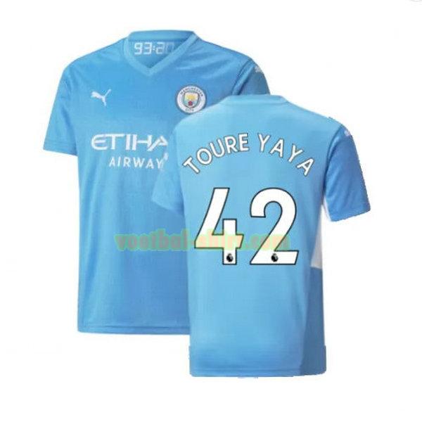 toure yaya 42 manchester city thuis shirt 2021 2022 blauw mannen
