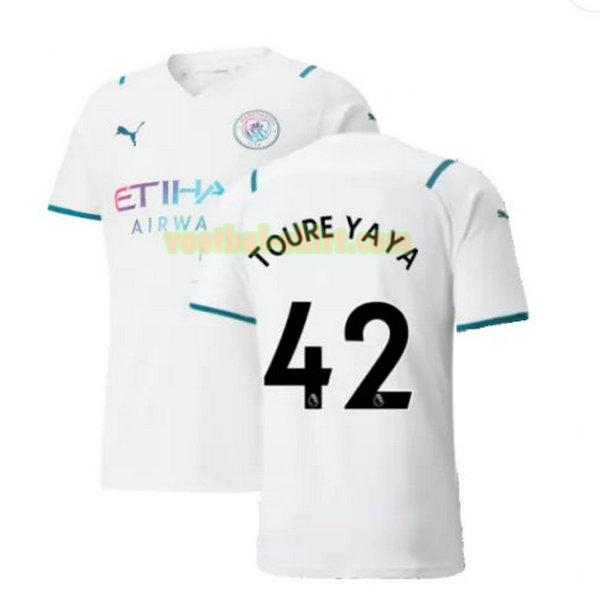 toure yaya 42 manchester city uit shirt 2021 2022 wit mannen