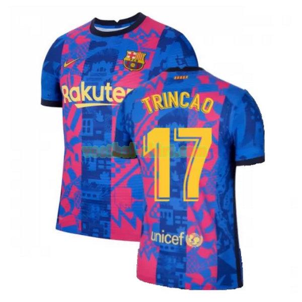 trincao 17 barcelona 3e shirt 2021 2022 blauw rood mannen