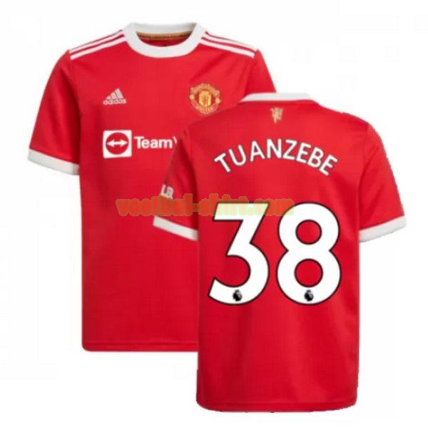 tuanzebe 38 manchester united thuis shirt 2021 2022 rood mannen