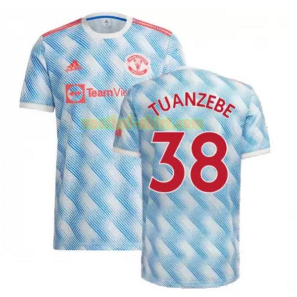 tuanzebe 38 manchester united uit shirt 2021 2022 blauw mannen