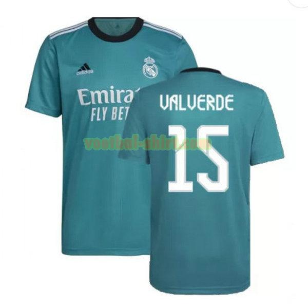 valverde 15 real madrid 3e shirt 2021 2022 groen mannen