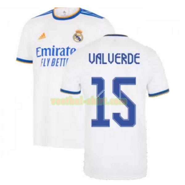 valverde 15 real madrid thuis shirt 2021 2022 wit mannen