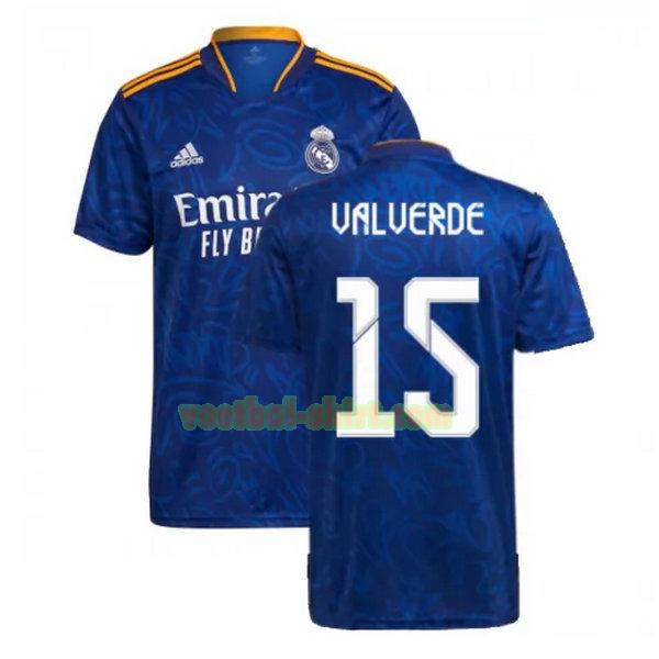 valverde 15 real madrid uit shirt 2021 2022 blauw mannen