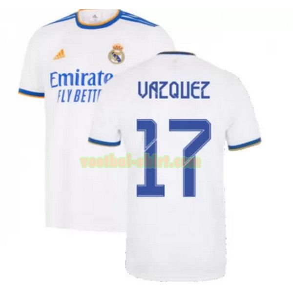 vazquez 17 real madrid thuis shirt 2021 2022 wit mannen