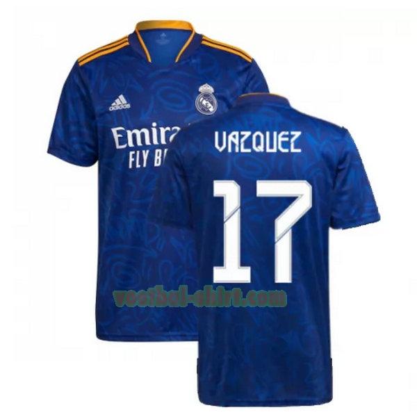 vazquez 17 real madrid uit shirt 2021 2022 blauw mannen