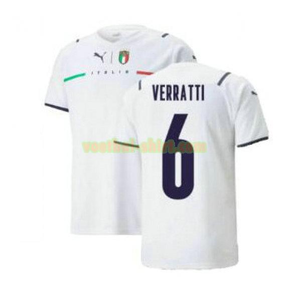 verratti 6 italië uit shirt 2021 2022 wit mannen