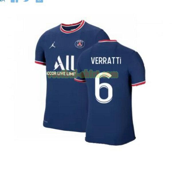 verratti 6 paris saint germain thuis shirt 2021 2022 blauw mannen