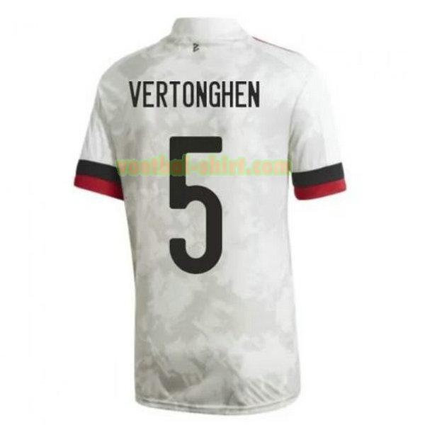 vertonghen 5 belgië uit shirt 2020-2021 wit mannen