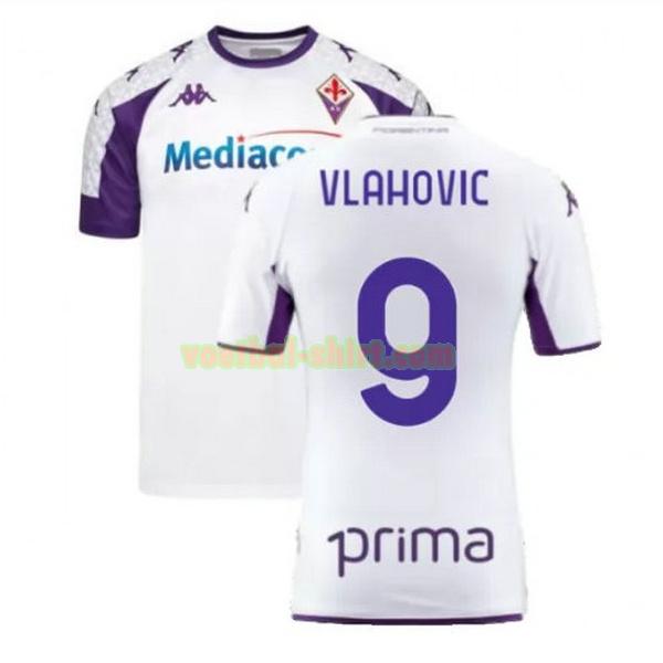 vlahovic 9 fiorentina uit shirt 2021 2022 wit mannen