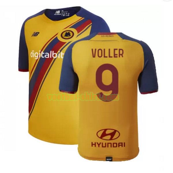 voller 9 as roma fourth shirt 2021 2022 geel mannen