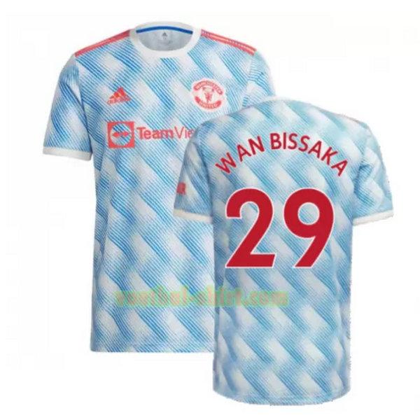 wan bissaka 29 manchester united uit shirt 2021 2022 blauw mannen