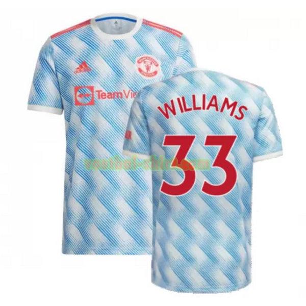 williams 33 manchester united uit shirt 2021 2022 blauw mannen