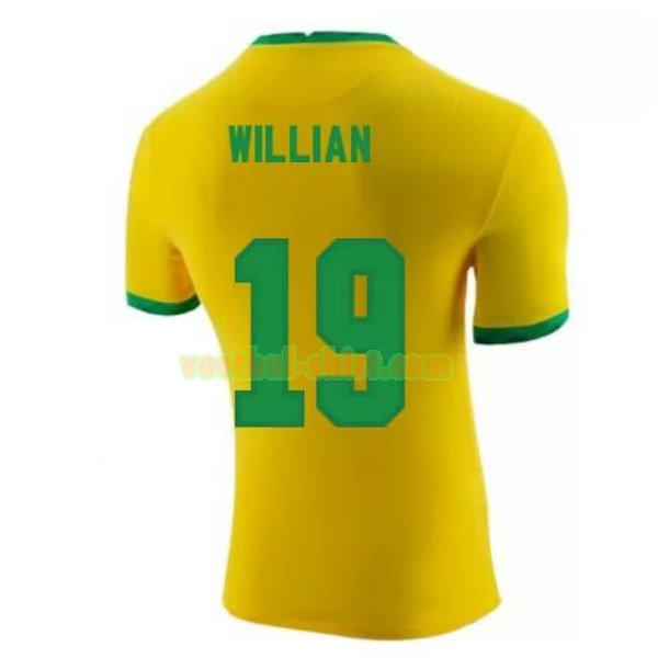 willian 19 brazilië thuis shirt 2020-2021 geel mannen