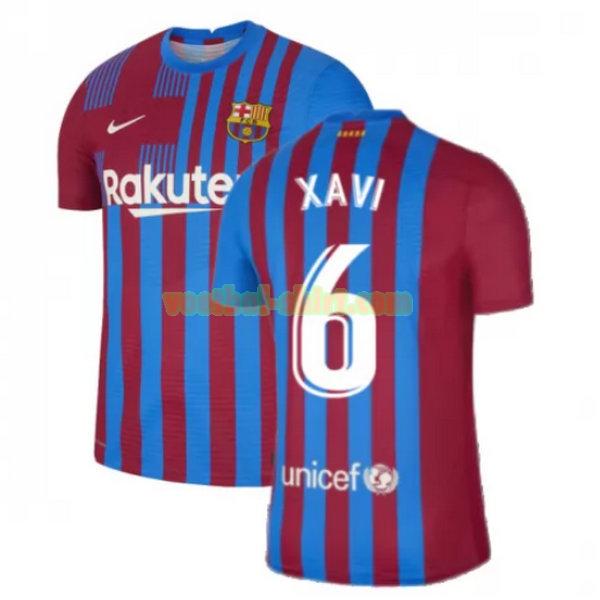 xavi 6 barcelona thuis shirt 2021 2022 rood wit mannen