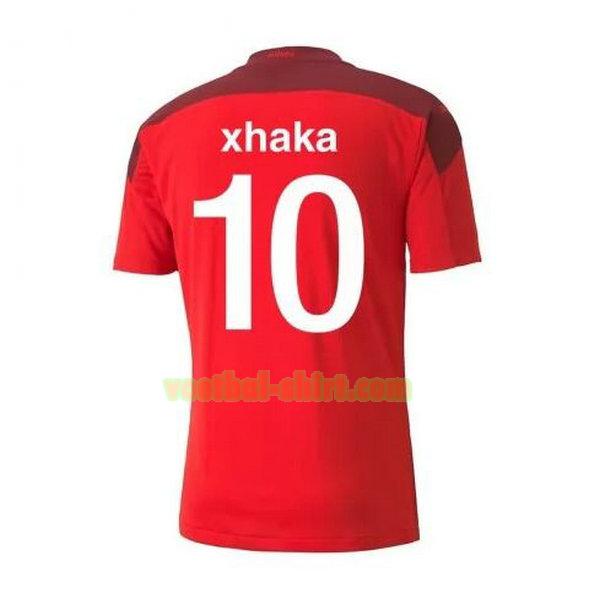 xhaka 10 zwitserland thuis shirt 2020-2021 rood mannen