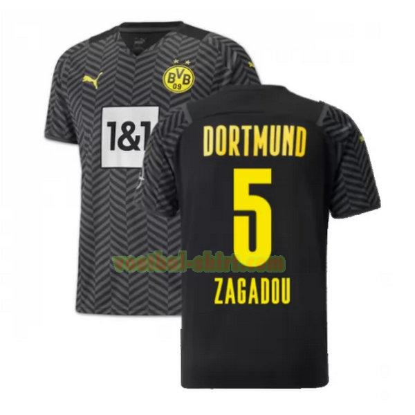 zagadou 5 borussia dortmund uit shirt 2021 2022 zwart mannen