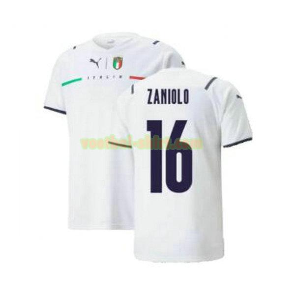 zaniolo 16 italië uit shirt 2021 2022 wit mannen