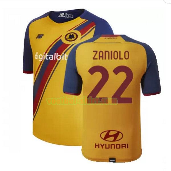 zaniolo 22 as roma fourth shirt 2021 2022 geel mannen