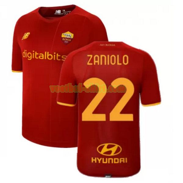 zaniolo 22 as roma thuis shirt 2021 2022 rood mannen