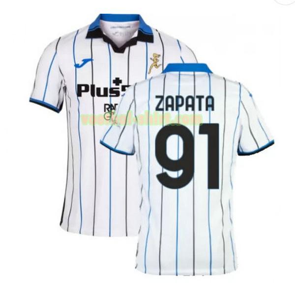 zapata 91 atalanta uit shirt 2021 2022 wit mannen