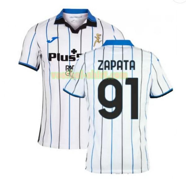 zapata 91 atalanta uit shirt 2021 2022 wit mannen