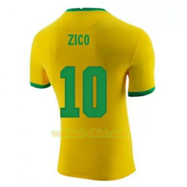 zico 10 brazilië thuis shirt 2020-2021 geel mannen