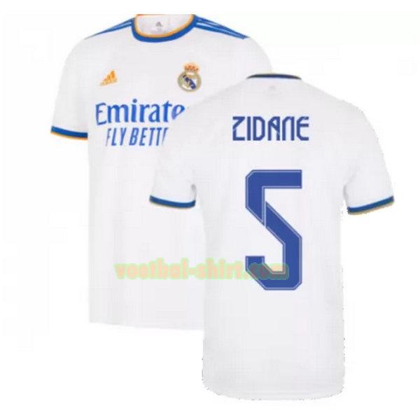 zidane 5 real madrid thuis shirt 2021 2022 wit mannen