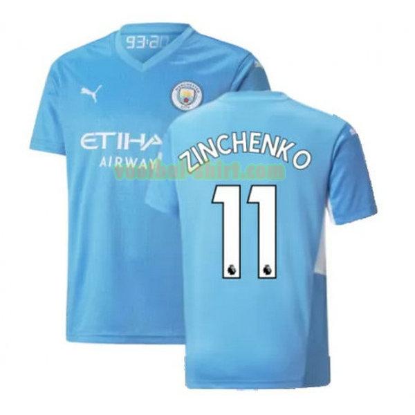 zinchenko 11 manchester city thuis shirt 2021 2022 blauw mannen
